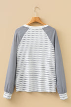 Black Stripe Raglan Patchwork Long Sleeve Tee