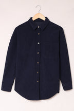Pink Corduroy Button Pocket Shirt