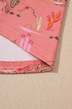 Blossom Allover Print Cropped Pajama Set