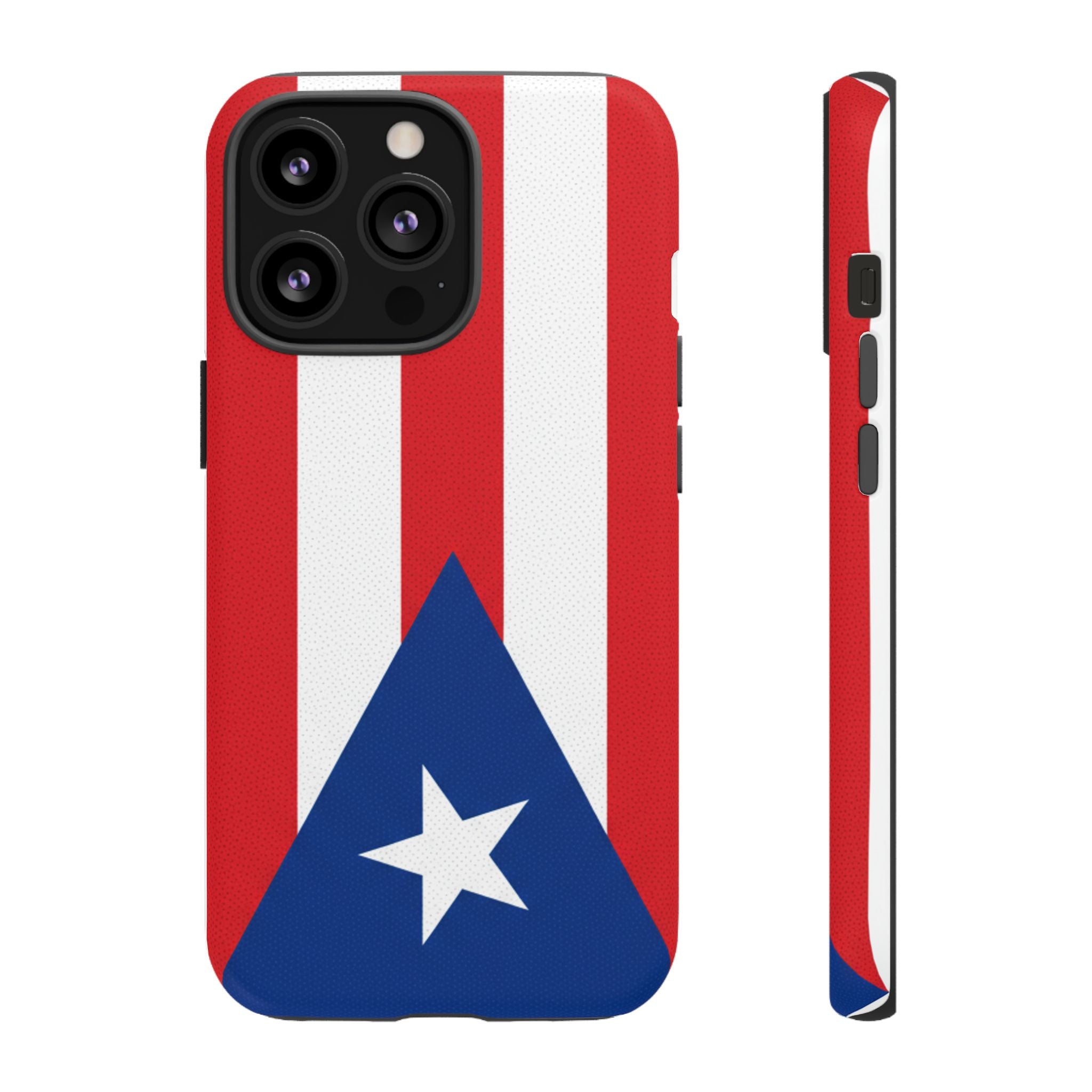 Puerto Rico Flag Tough Phone Case Patriotic Red & White Stripe Design