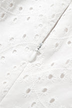 White Floral Eyelet Embroidered Sleeveless Shift Dress