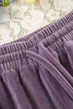 Buttery-Soft Round Neck Long Sleeve Top and Drawstring Pants Set