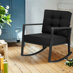 Patio Rattan Rocker Outdoor Glider Rocking Chair Cushion Lawn