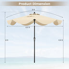 9 FT Patio Umbrella with Crank Handle and Push Button Tilt