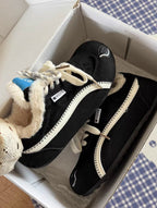 Dachshund Embroidered Plush Slip-On Sneakers