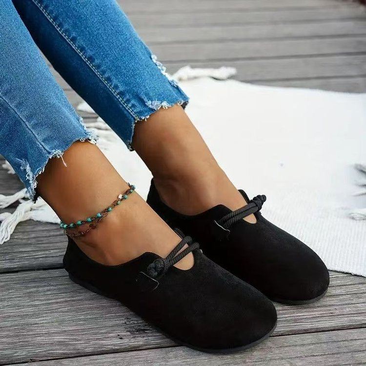 Women's Round Toe Suede Slip-On Flats