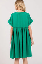 SAGE + FIG Full Size Button Up Short Sleeve Dress