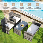 Weather Resistant Rattan Patio Furniture Set for Outdoors