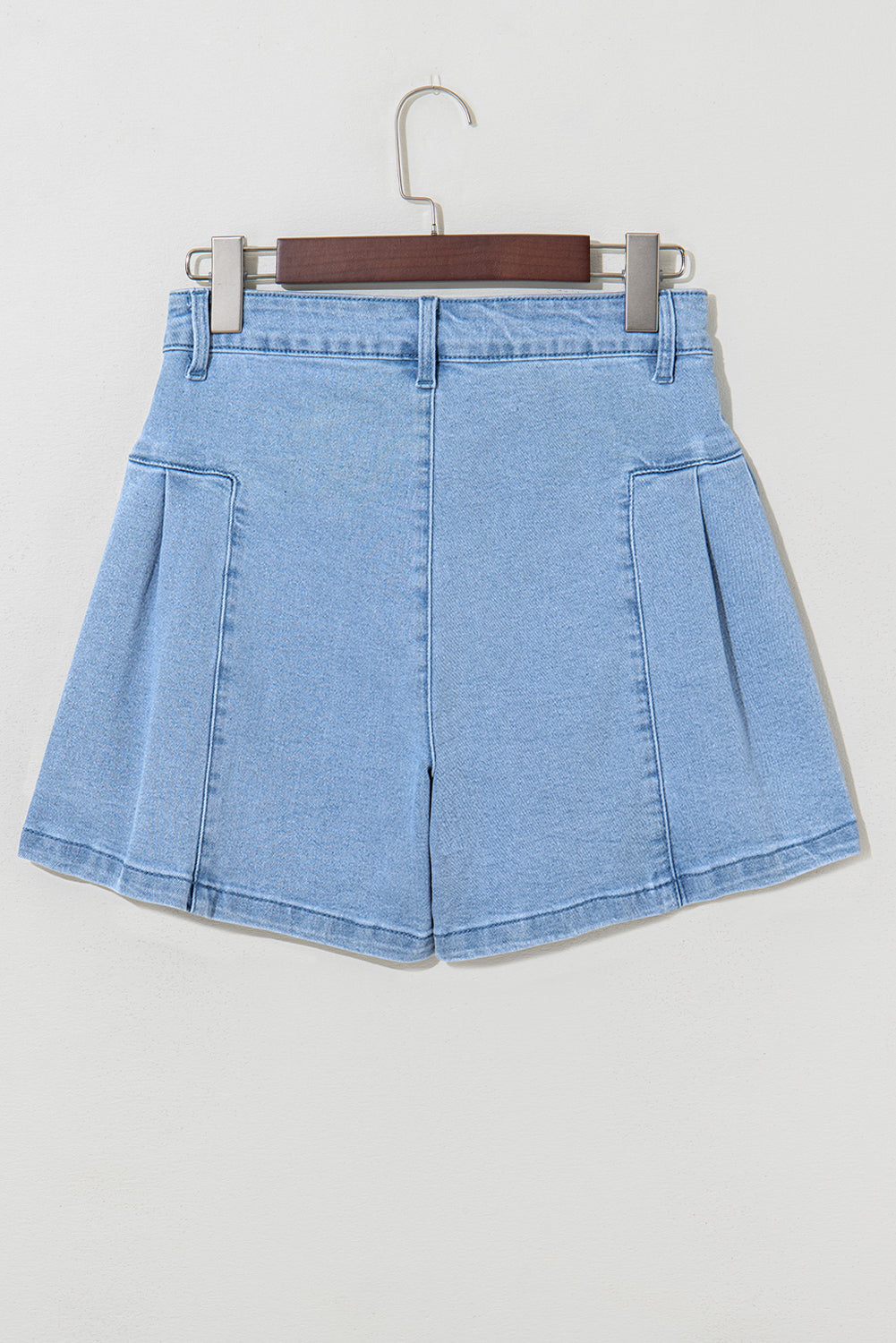 Dusk Blue Flared Denim Shorts