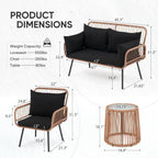 Stylish Four Piece Outdoor Wicker Patio Furniture Set