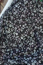 Black Ditsy Floral Mesh Thumbhole Sleeve Slim Fit Top