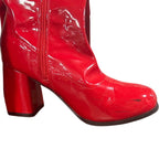 Satinoir Womens Size 7 Red 60s 70s 3" Block Heel Zip Up Disco Party Gogo Boots