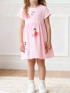 Children's Cute Cartoon Graphic Short Sleeve Dress