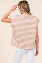 Lime 'N' Chili Striped Muscle Sleeve Top