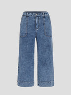 French-style Slimming Straight-leg Cropped Wide-leg Pants