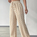 Checkerboard High-Waisted Wide-Leg Pants | 4 Colors S–XL
