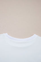 White Loose Half Sleeve Hi Low Hem T Shirt
