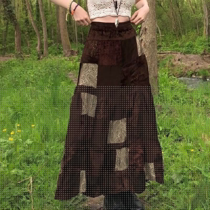 Loose-fit Velvet Maxi Skirt That Flatters The