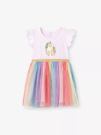 Children's Unicorn Rainbow Tulle Dress