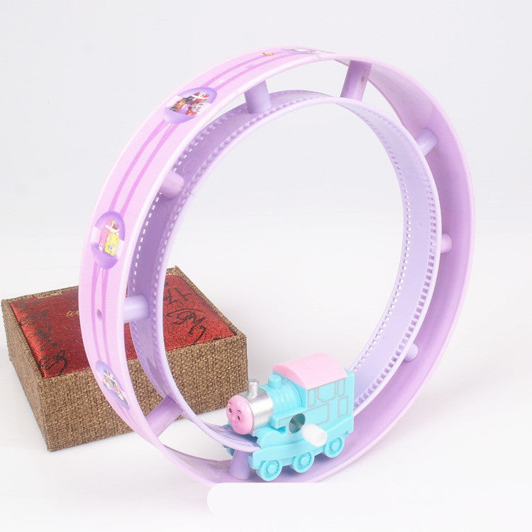 New Cartoon Chain Train Track Wind-Up Lollipop Toy