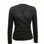Women’s Pleated V-Neck Top