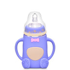 Silicone Glass Baby Bottle with Anti-Drop Design