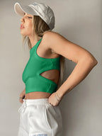 Cutout Round Neck Tank
