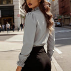 Elegant French-style Long-sleeve Blouse For Women