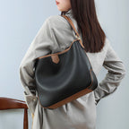 Genuine leather hobo handbags  trendy large-capacity commuter bag 5740