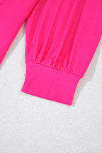 Light Blue Colorblock Drop Sleeve Round Neck Top