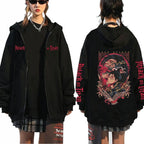 Printed Zipper Sweater Unisex Hoodie Coat