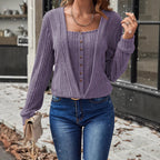 Button Fake 2-piece Sweater Regular Sleeve