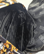 Versace Jeans Couture Logo Black And Yellow Baroque Print Backpack