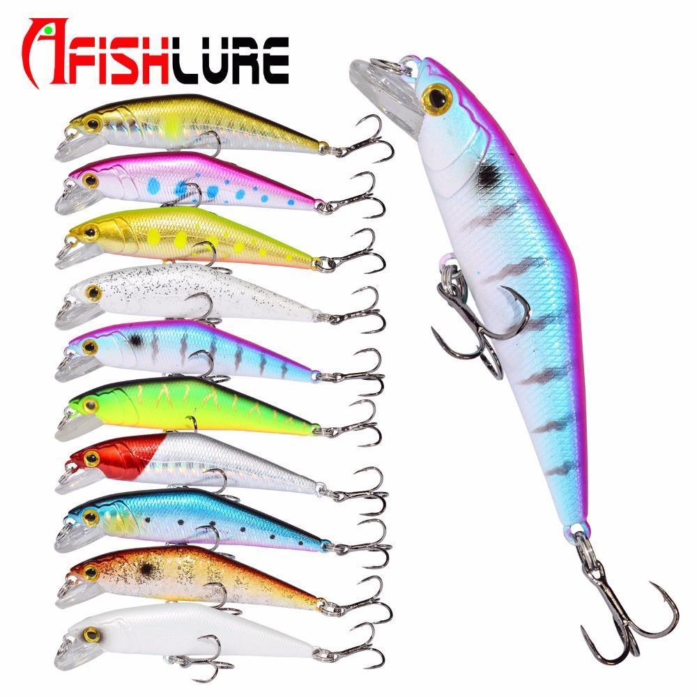 AFISHLURE Bass Wobblers Trout Fishing Lure  66mm/8g Minnow  Hard Baits Iscas Artificial Pesca Leurre