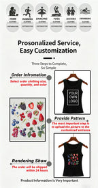 Customize Pattern DIY Picture Women Korean Tank Tops Thread Casual Street Vest Hip Hop Sleeveless Clothes Summer Y2K Woman Vests