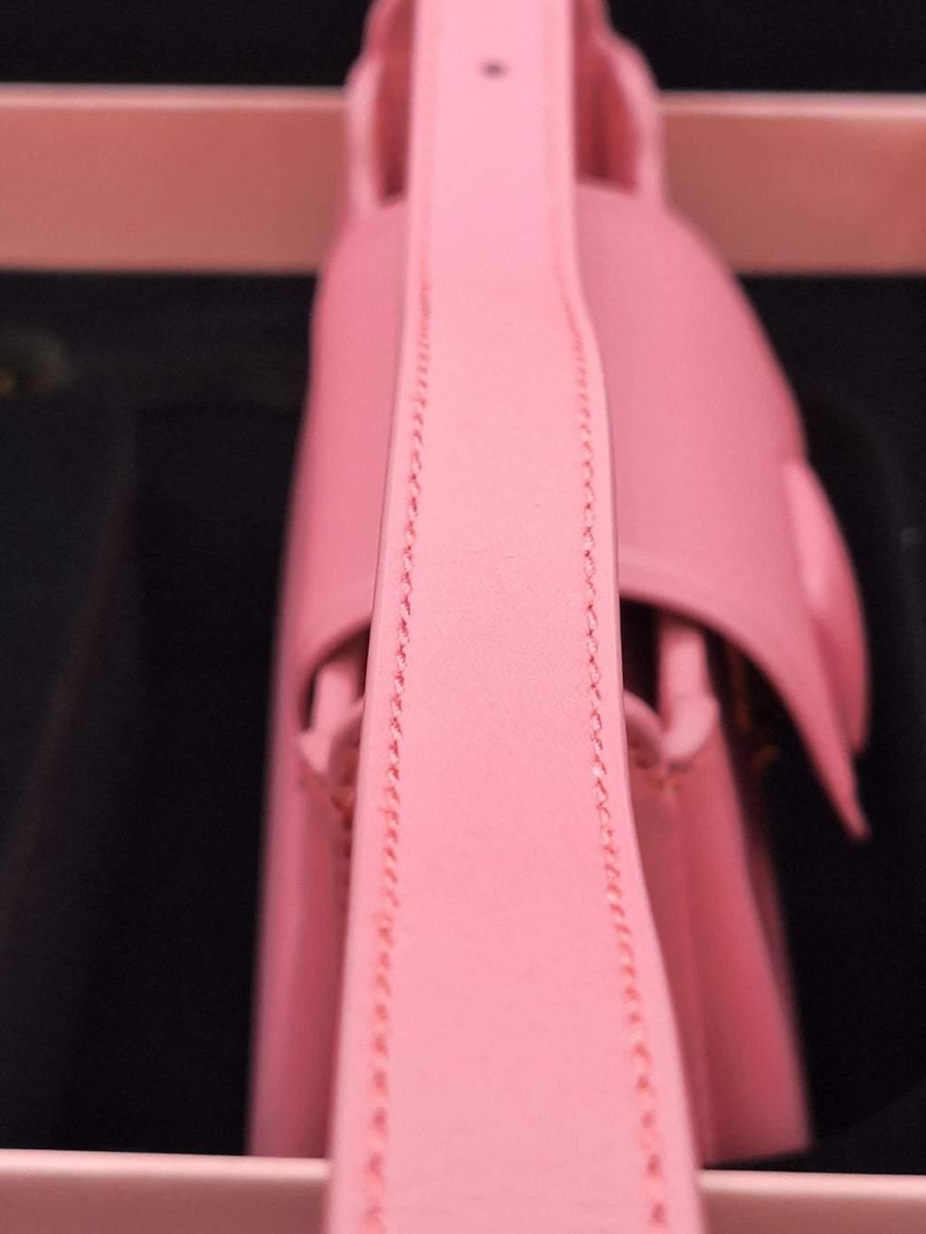 Charles & Keith Koa Leather Push-Lock Top Handle Bag Pink