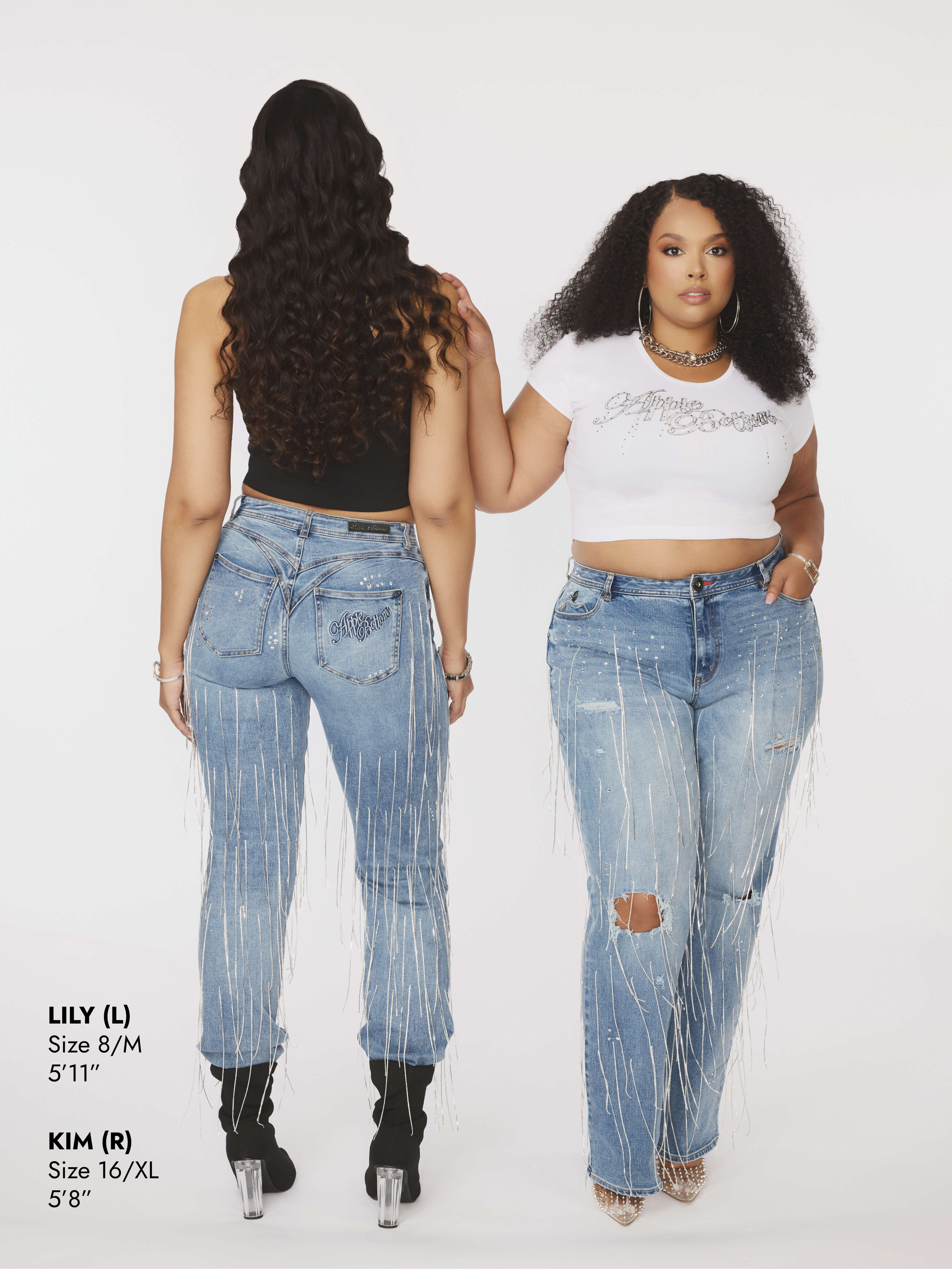 Star Struck Destructed Fringe Jean - Medium Wash