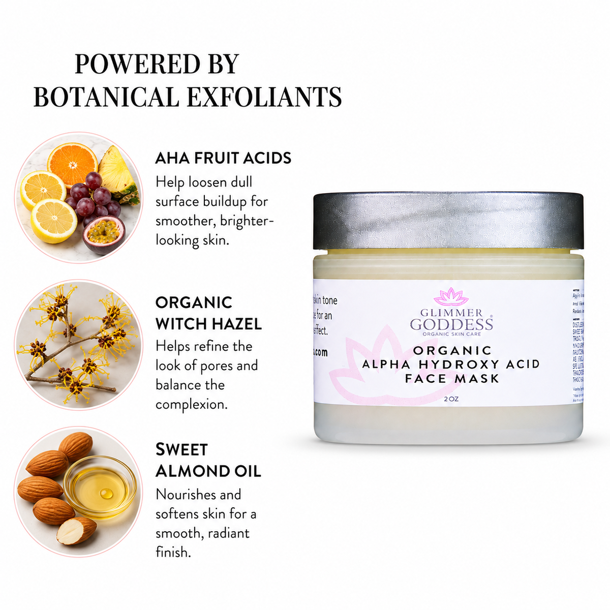 Organic AHA Face Mask – Renewing Treatment for Exfoliation & Glow