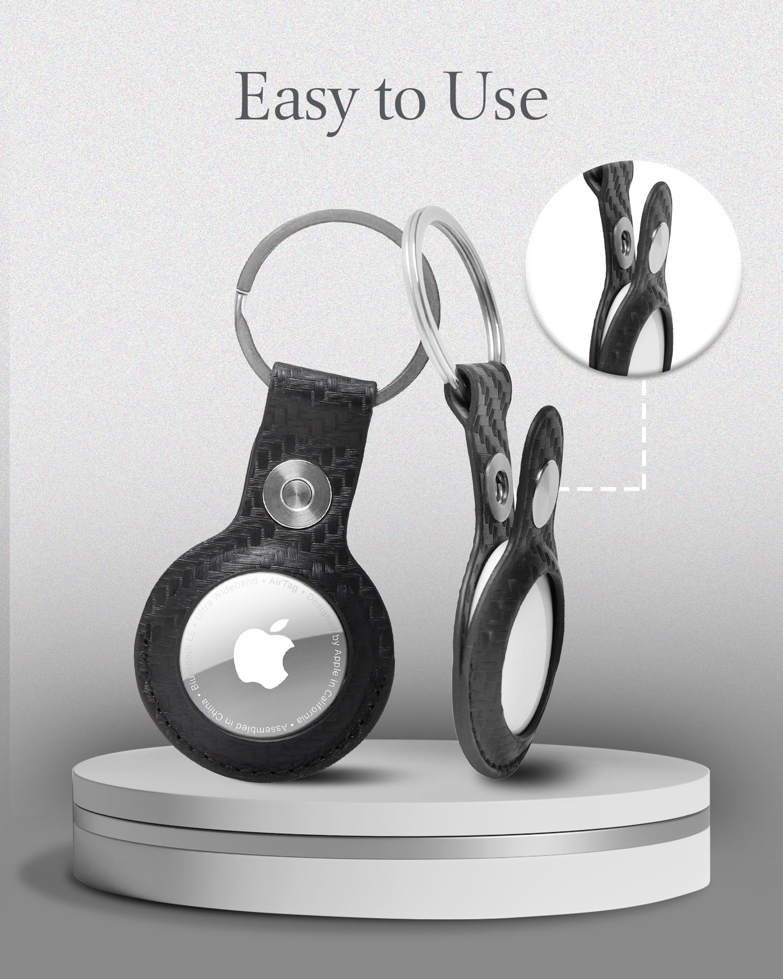 Genuine Leather Air Tag Key Chain