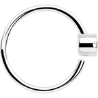 14k Solid White Gold Bendable Nose Hoop 220G 5/16 with 2mm Bezel CZ