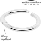14k Solid White Gold Hinged Segment Ring Elegance 18G 5/16