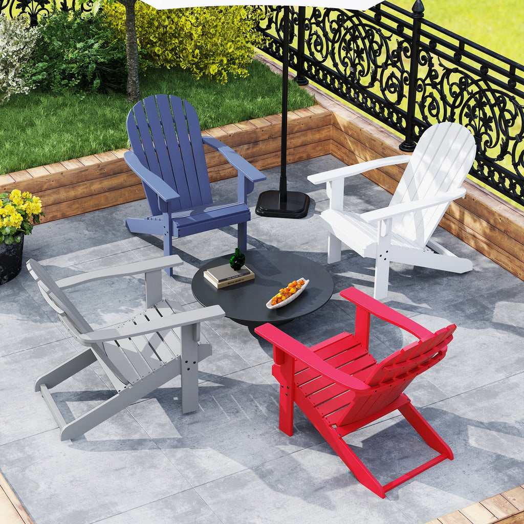 Acacia Wood Lounge Patio Adirondack Chair with Inclined Seat