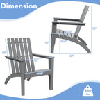 Outdoor Durable Patio Acacia Wood Adirondack Lounge Armchair