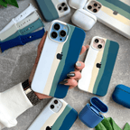 iPhone Silicone Case (Teal Rainbow)