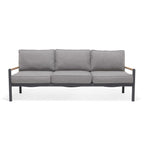 Amber Teak and Aluminum 3-Seater Sofa