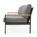 Amber Teak and Aluminum 3-Seater Sofa