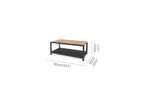 Amber Teak and Aluminum Rectangular Coffee Table