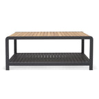 Amber Teak and Aluminum Rectangular Coffee Table