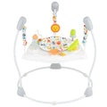 Baby Jump and Play Activity Center with Rotatable Seat and Interactive Toys-White - Color: White