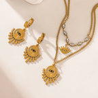 316L Stainless Steel Multi-Layer Vintage Eye Pendant Necklace For Women Girl New Trend Waterproof Chain Jewelry Gift